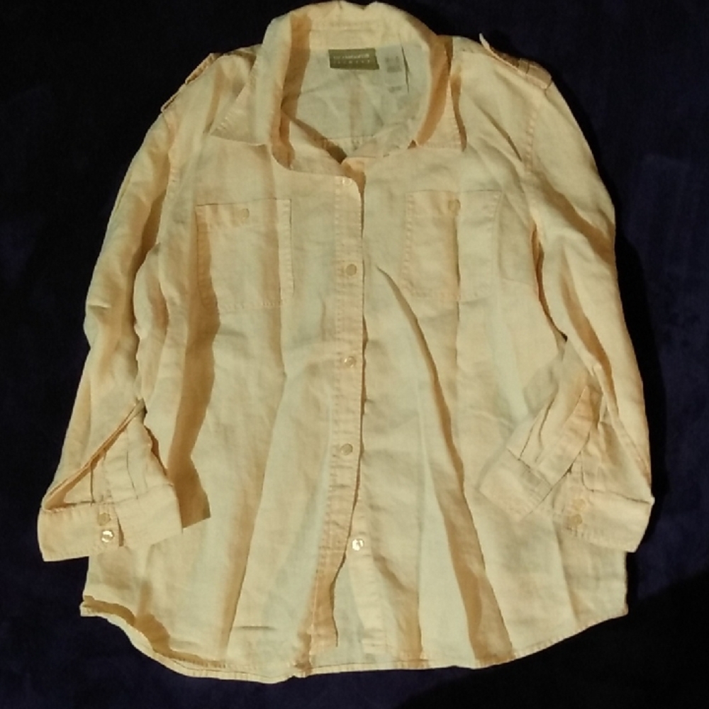 Casual Cream Button Down Shirt